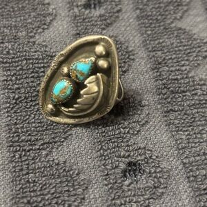 Silver and Turquoise Women's Native American Ring